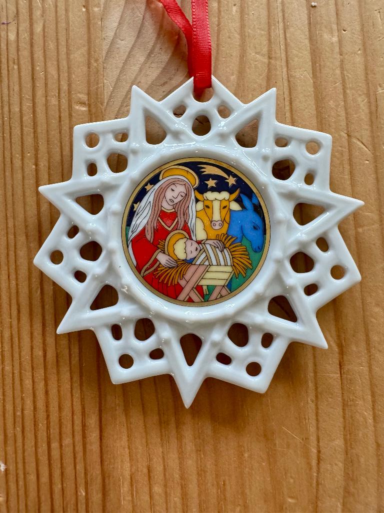 Vintage kerst hanger - Hutschenreuter Schmuckstern Krippe, Diversen, Ophalen, Zo goed als nieuw