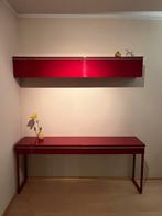 Side table en bovenkast hoogglans rood, Ophalen, Zo goed als nieuw, 25 tot 50 cm, Rechthoekig