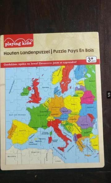 Houten Landenpuzzel. Merk: Playing Kids. Nieuw in verpakking beschikbaar voor biedingen