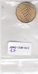 S19-WS1-0057-M01 UK 3 pence UNC 1967, Verzenden, Overige landen