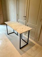 Bureau Carrara marmer en onderstel van staal, Huis en Inrichting, Bureaus, Ophalen of Verzenden, Zo goed als nieuw, Bureau