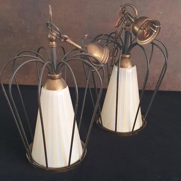 Vintage - Hanglamp - Plafondlamp - In Kooi - Kroonvorm - 2X beschikbaar voor biedingen