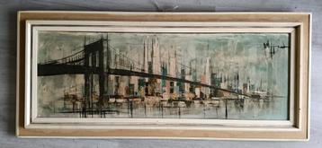 Manhattan Bridge - Stadsgezicht - gesigneerd - 1960 - 1970 beschikbaar voor biedingen