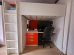 Rood/witte hoogslaper IKEA met handige opbergkast en bureau, Huis en Inrichting, Slaapkamer | Stapelbedden en Hoogslapers, 90 cm