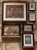 6x Ingelijste Kunst Diverse Scènes Anton Pieck 3D Prenten, Antiek en Kunst, Ophalen