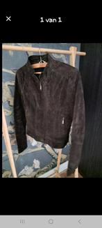 Suede leren donkerbruin jasje maat M, Ophalen of Verzenden, Zo goed als nieuw, Maat 38/40 (M), Bruin