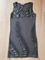 Sarah Pacini bodycon top/jurk antraciet met print mt S ZGAN, Sarah Pacini, Ophalen of Verzenden, Zo goed als nieuw, Grijs