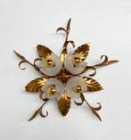 Vergulde XL plafondlamp of wandlamp uit Italië, 1970's, Gebruikt, Art deco, Ophalen of Verzenden, X