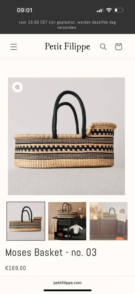 Petit filippe rotan wiegje moses basket, Kinderen en Baby's, Babywiegjes en Ledikanten, Gebruikt, Wieg, Ophalen