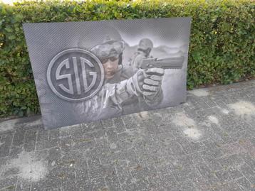 SIG Sauer Army Militair Reclame Bord Geweer Pistol Gun Leger beschikbaar voor biedingen