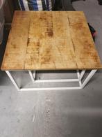 2 stuks Salontafel Mango hout 65x65 en 50x50, Ophalen, Gebruikt