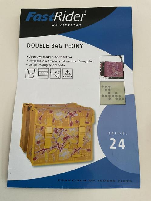 FastRider dubbele fietstas Peony NIEUW geel/oranje 28,5 l., Fietsen en Brommers, Fietsaccessoires | Fietstassen, Nieuw, Ophalen of Verzenden