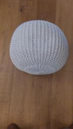 Ecru gebreide poef, Minder dan 50 cm, Rond, Minder dan 50 cm, Ophalen of Verzenden