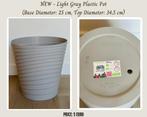 NEW - Light Gray Plastic Pot, Ophalen of Verzenden, Volle zon, Overige soorten