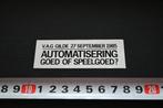 sticker VW AUDI VAG gilde '85 automatisering goed speelgoed*, Ophalen, Zo goed als nieuw