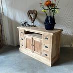 TV meubel - massief teak - 120 cm breed - 6 lades -TTM Wonen, 100 tot 150 cm, Www.ttmwonen.nl, Teakhout, Nieuw