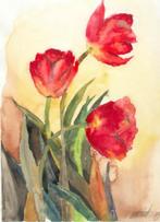 aquarel Tulpen, Antiek en Kunst, Ophalen of Verzenden
