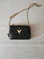Zwarte Schoudertasje Valentino met Gouden Ketting, Ophalen of Verzenden, Gebruikt, Zwart, Schoudertasje