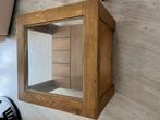 Houten Salontafels met Glazen Blad - Set van 2, Huis en Inrichting, Tafels | Salontafels, Ophalen, Gebruikt, 50 tot 100 cm, Minder dan 50 cm