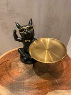 Bulldog met schaal 19cm hoog, Ophalen, Zo goed als nieuw, Rond, Glas