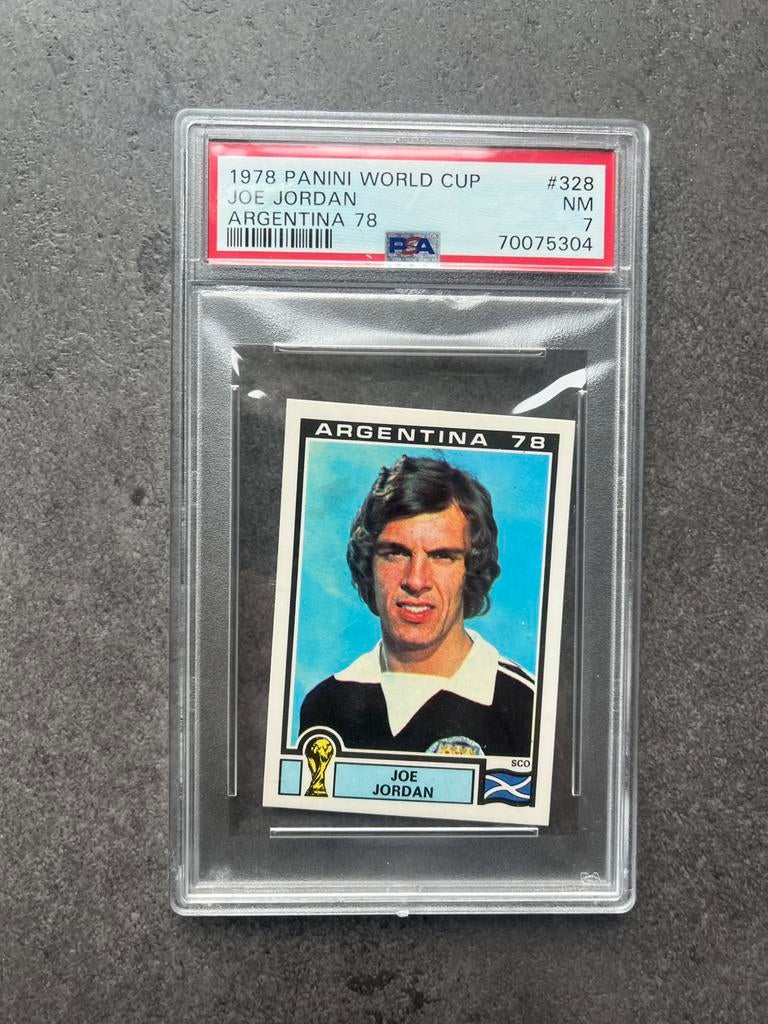 Panini WK 1978 Joe Jordan PSA 7, Verzenden, Zo goed als nieuw, Sticker
