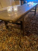 Nostalgische houten salontafel 204 cm, Ophalen, Gebruikt, 50 tot 75 cm, 200 cm of meer