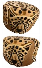 Taupe teddy panter cheetah poef, Huis en Inrichting, Banken | Voetenbanken en Poefen, Ophalen of Verzenden