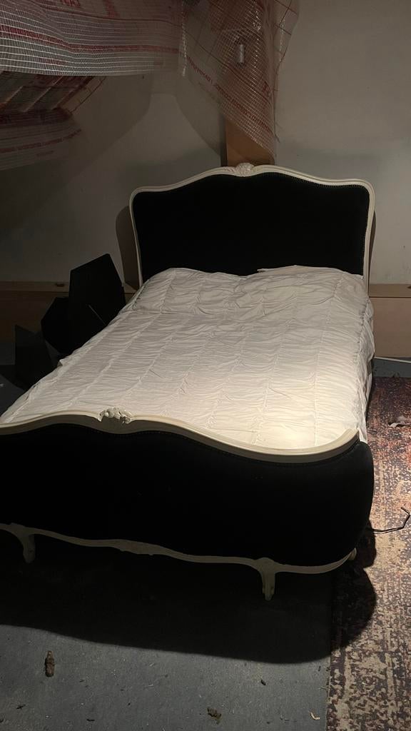 Tweepersoonsbed - Zwart, Huis en Inrichting, Slaapkamer | Bedden, Ophalen, Gebruikt, Zwart, Tweepersoons