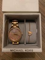 Orginele Michael Kors Horloge en Armband roségoudkleurig., Sieraden, Tassen en Uiterlijk, Horloges | Dames, Overige merken, Staal