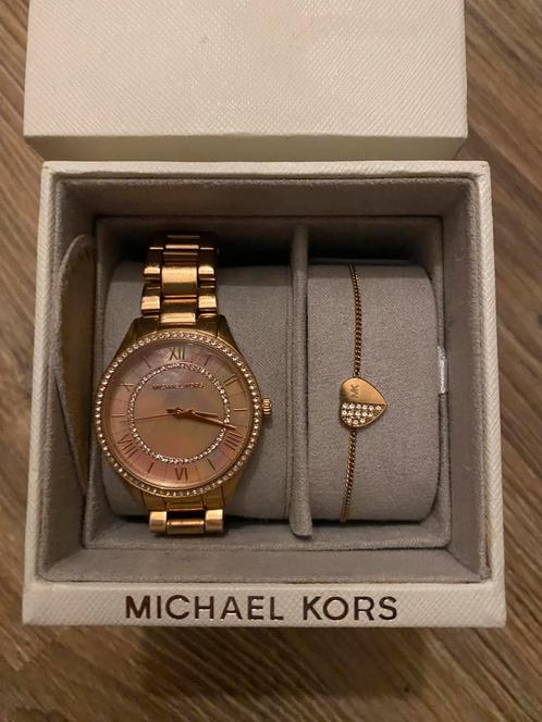 Orginele Michael Kors Horloge en Armband roségoudkleurig., Sieraden, Tassen en Uiterlijk, Horloges | Dames, Zo goed als nieuw