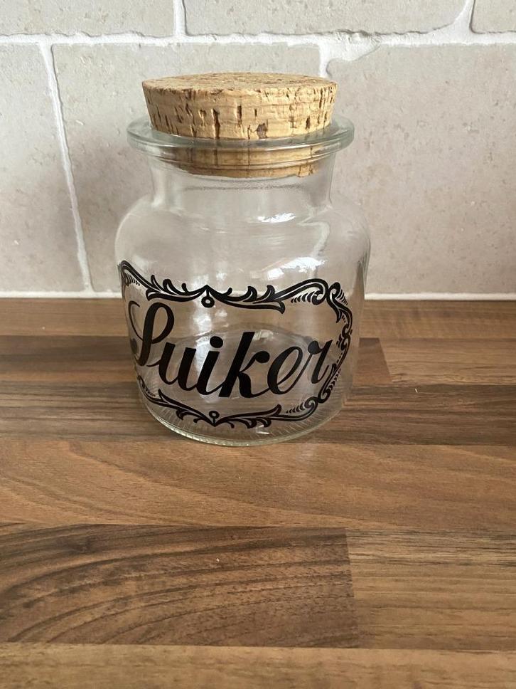 suikerpot met kurk deksel, spaghetti pot, koekjesblik e.a., Huis en Inrichting, Keuken | Potten en Pannen, Zo goed als nieuw, Pot, Bus of Blik