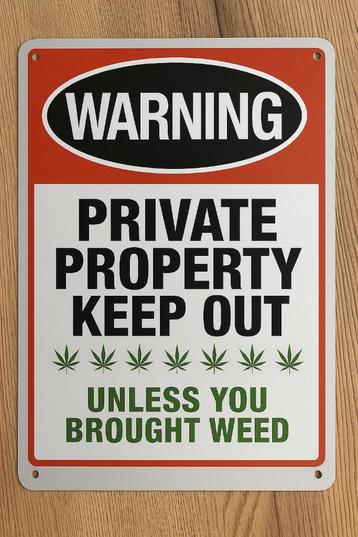 Wandbord Weed/Wiet beschikbaar voor biedingen