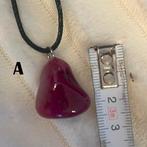 ROZE & PAARS AGAAT steen als hanger +zilver ringetje +koort, Ophalen of Verzenden, Mineraal