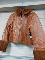 leer cognac jasje met teddy voering mt 34, Nieuw, Groen, Maat 34 (XS) of kleiner, H&M