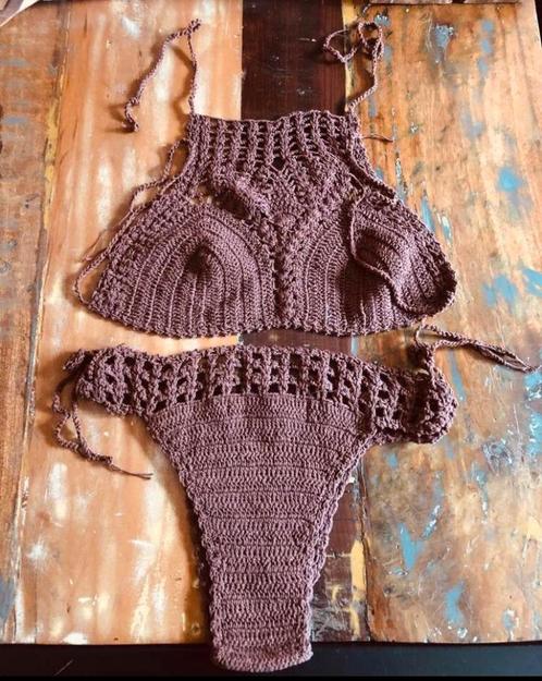 Nieuw Bali bikini crochet gehaakt choco bruin, Kleding | Dames, Badmode en Zwemkleding, Nieuw, Bikini, Bruin, Verzenden