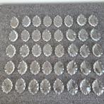 40 grote pegels diamant druppels onderdelen kroonluchter, Ophalen of Verzenden, Gebruikt, Glas
