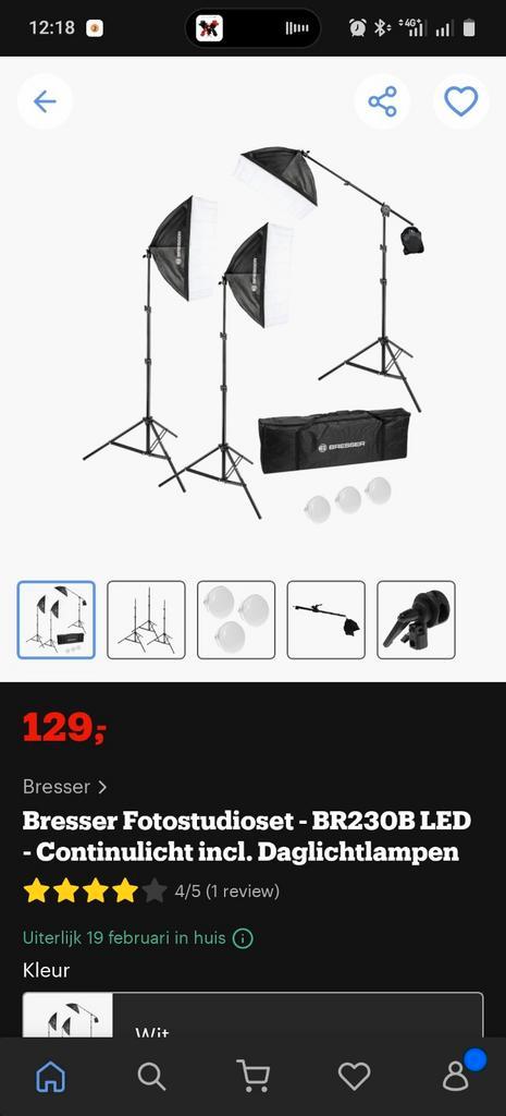 Bresser Fotostudioset BR230B LED - Daglichtlampen, Audio, Tv en Foto, Fotografie | Fotostudio en Toebehoren, Zo goed als nieuw