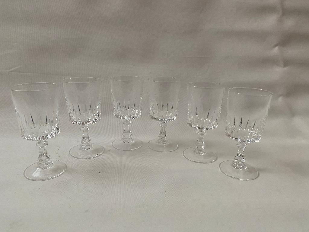 Curiosa Set van 6 Kristallen wijnglazen, klein model, Ophalen, Gebruikt, Overige typen