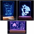 Gepersonaliseerde RGB Led lamp, Hout, 5831NG Boxmeer, Nieuw, Laserenco