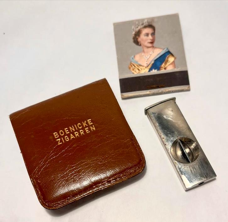 Antieke Boenicke Sigarenknipper Duitsland + Lucifers, Verzamelen, Rookartikelen, Aanstekers en Luciferdoosjes, Gebruikt, Overige typen