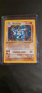 Base set pokemon cards, Machamp Holo 1st & Charmander, Gebruikt, Ophalen of Verzenden, Meerdere kaarten
