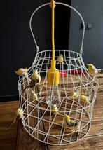 Dutch delight hanglamp - vogelkooi - vogeltjes - geel, Ophalen, 50 tot 75 cm, Design, Metaal