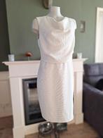 Donna Karan creme zwarte jurk 10 38 M waterval hals gratis v, Kleding | Dames, Jurken, Maat 38/40 (M), Verzenden, Wit, DKNY