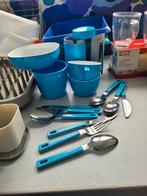 Mepal 9 bestek 4 kommen 1 voorraadpot Blauw, Ophalen of Verzenden, Gebruikt
