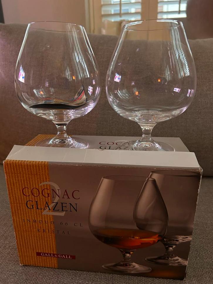 Kristallen Cognacglazen - Set van 2, Huis en Inrichting, Keuken | Servies, Nieuw, Glas of Glazen, Effen, Glas, Ophalen of Verzenden
