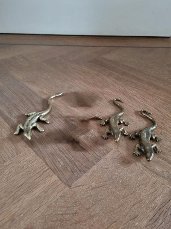 3 antieke messing koperen salamanders. Of 10 euro per stuk., Antiek en Kunst, Antiek | Koper en Brons, Ophalen of Verzenden