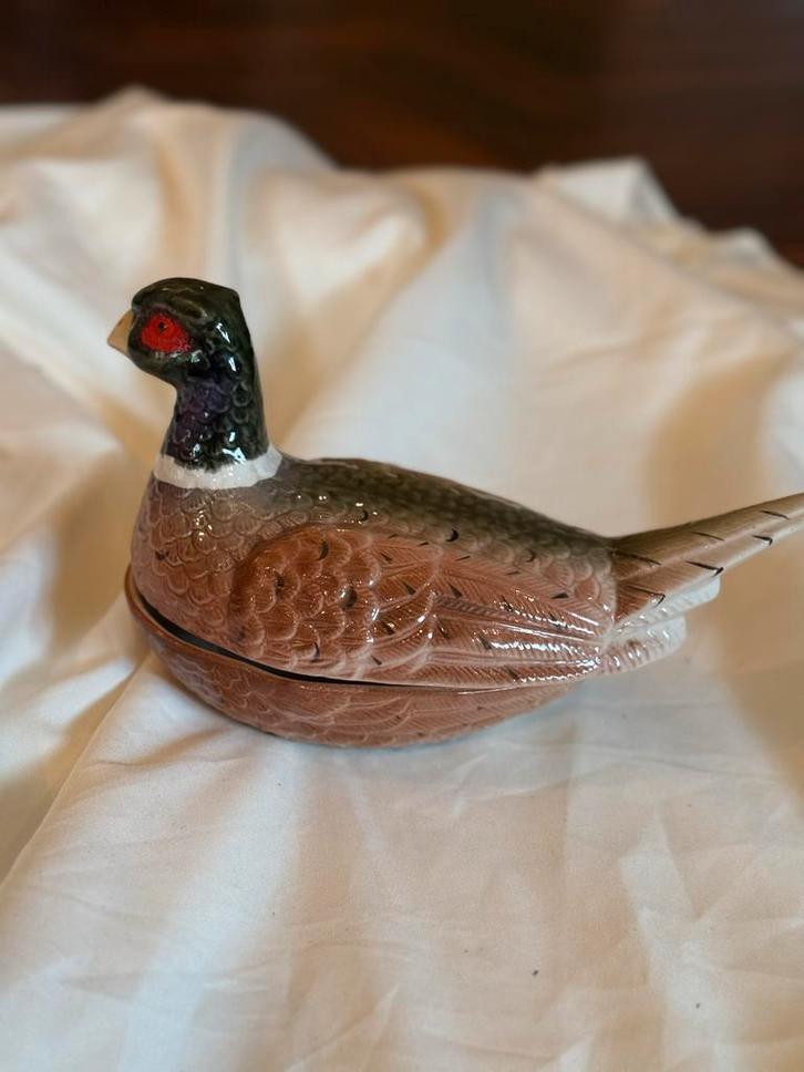 Michel Caugant Fazant Terrine - Handgemaakt Frankrijk, Antiek en Kunst, Antiek | Keramiek en Aardewerk, Ophalen of Verzenden
