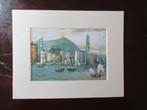 HONG KONG Aquarel ingelijst gesigneerd 25x20 cm € 25, Antiek en Kunst, Ophalen of Verzenden