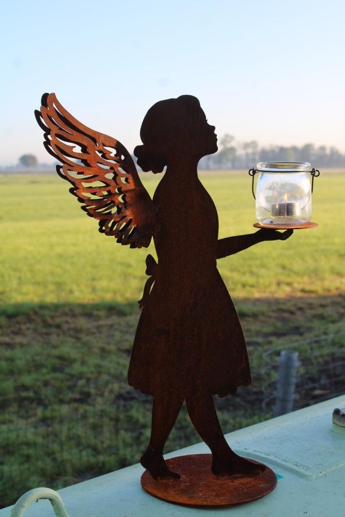 Engel roest staal cortenstaal, Tuin en Terras, Tuinbeelden, Nieuw, Overige typen, Metaal, Ophalen