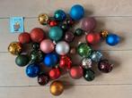 Vrolijke gekleurde kerstballenpakket mix glitter en kleuren, Ophalen of Verzenden, Zo goed als nieuw